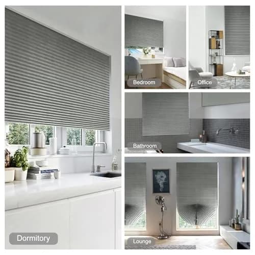 Jlong Cordless Blackout Blinds No Drill Temporary Pleated Paper Shades 60cm (23.6"W x 59"H) thumbnail 3