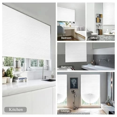 Jlong Cordless No-Drill Paper Pleated Window Shades 71"H x 35.4"W (180cm x 90cm) | Light Filtering & UV Protection thumbnail 3