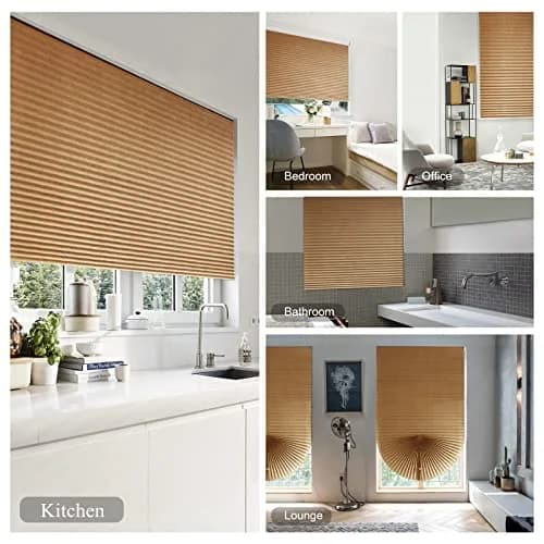 Jlong Cordless No-Drill Pleated Paper Shades 59"H x 23.6"W (150cm x 60cm) | Temporary Light Filtering Window Coverings thumbnail 3