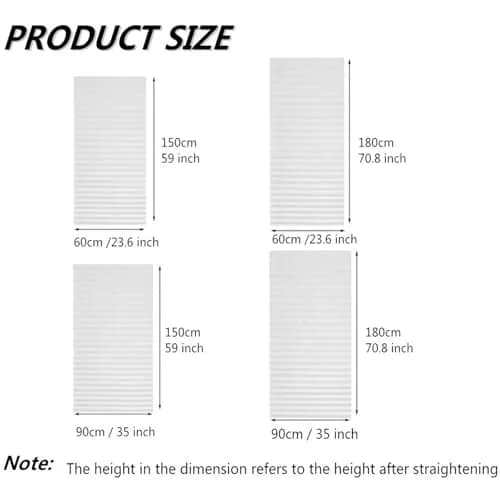 Jlong Cordless No Drill Stick-On Window Temporary Pleated Paper Shades 59"H x 23.6"W | Easy Install Light Filtering thumbnail 7
