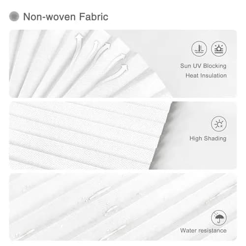 Jlong Cordless No Drill Stick-On Window Temporary Pleated Paper Shades 59"H x 23.6"W | Easy Install Light Filtering thumbnail 2