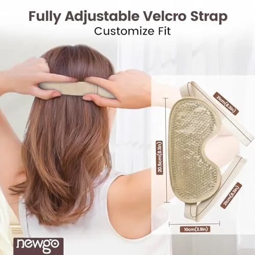 NEWGO Cooling Eye Mask for Puffy Eyes | Reversible Gel Ice Pack for Headaches & Dark Circles - Plush & Plastic, 8.1x3.9 Inch thumbnail 5