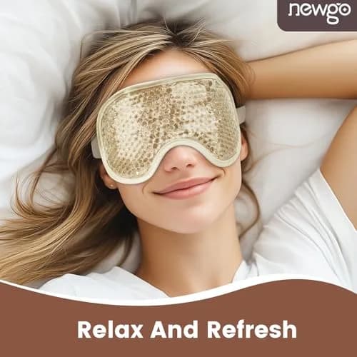 NEWGO Cooling Eye Mask for Puffy Eyes | Reversible Gel Ice Pack for Headaches & Dark Circles - Plush & Plastic, 8.1x3.9 Inch thumbnail 6