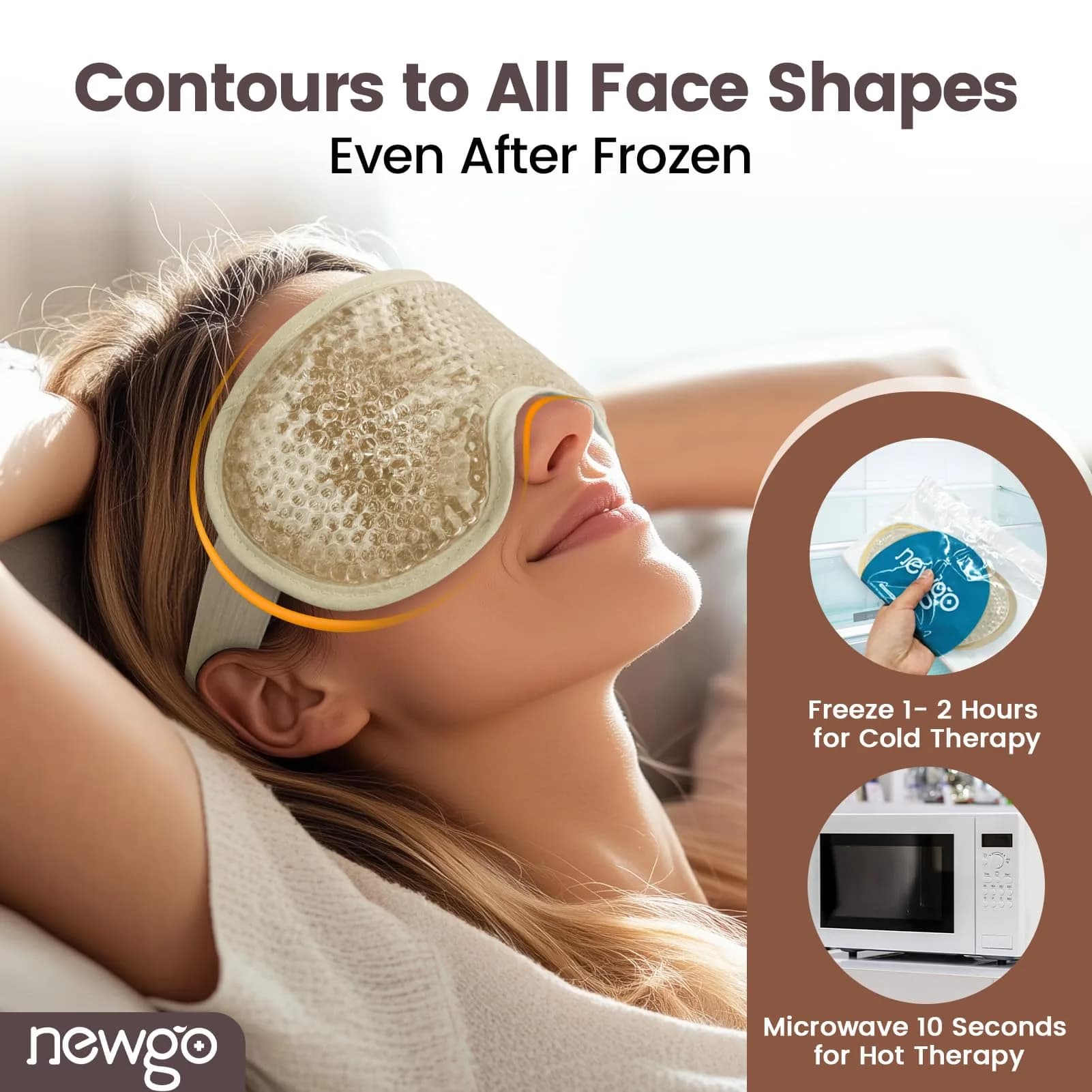 NEWGO Champane Cooling Eye Mask - Reusable Gel Ice Pack for Soothing Relief - view 3