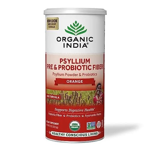 ORGANIC INDIA Psyllium Husk Powder, Orange Flavored, 10 Oz | Supports Digestion & Detox thumbnail 1