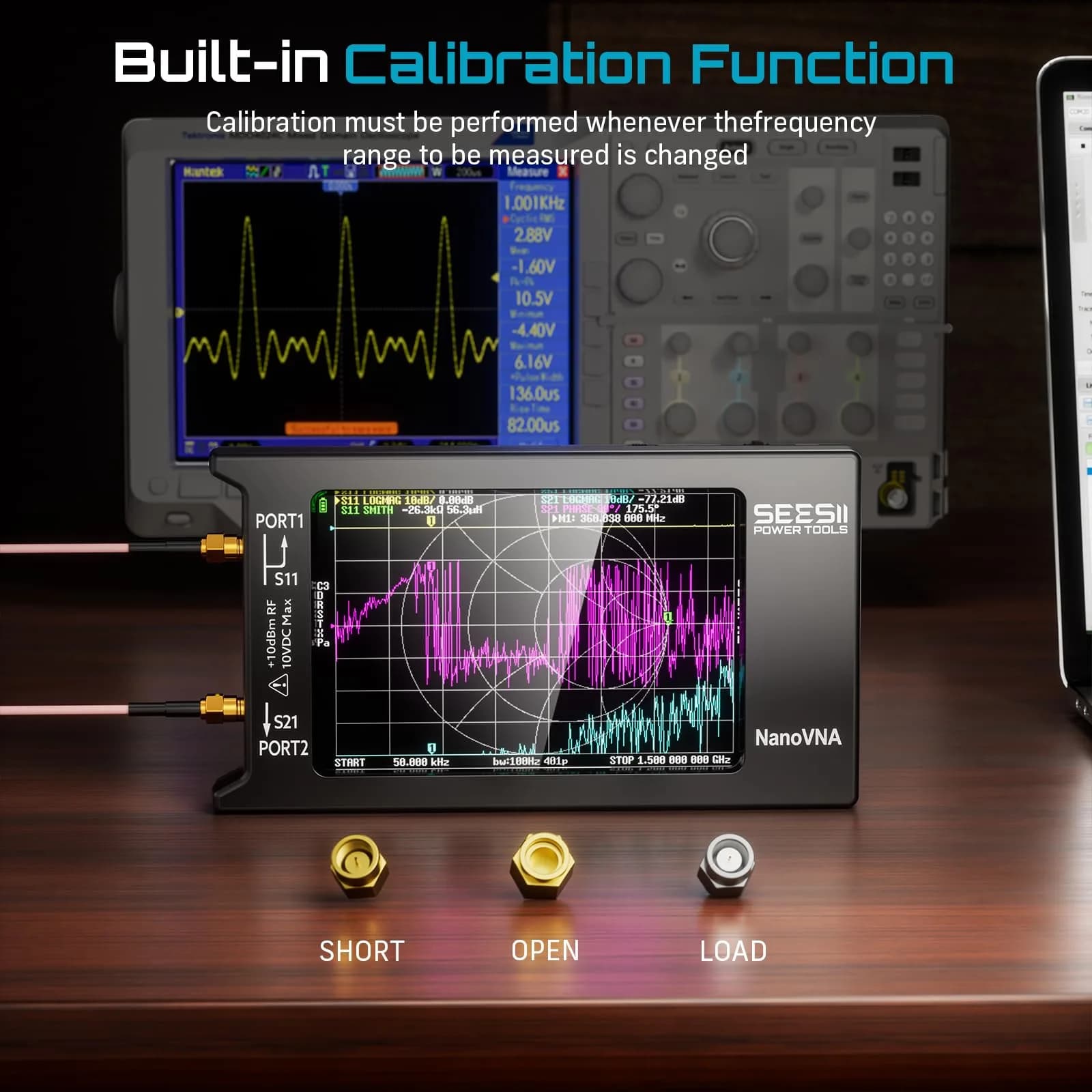 Seesii NanoVNA-H4 Vector Network Analyzer 1.5GHz 4" Touchscreen | Measures SWR, Phase, Smith Chart - view 5