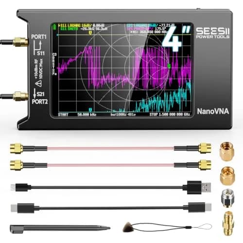 Seesii NanoVNA-H4 Vector Network Analyzer 1.5GHz 4" Touchscreen | Measures SWR, Phase, Smith Chart thumbnail 1