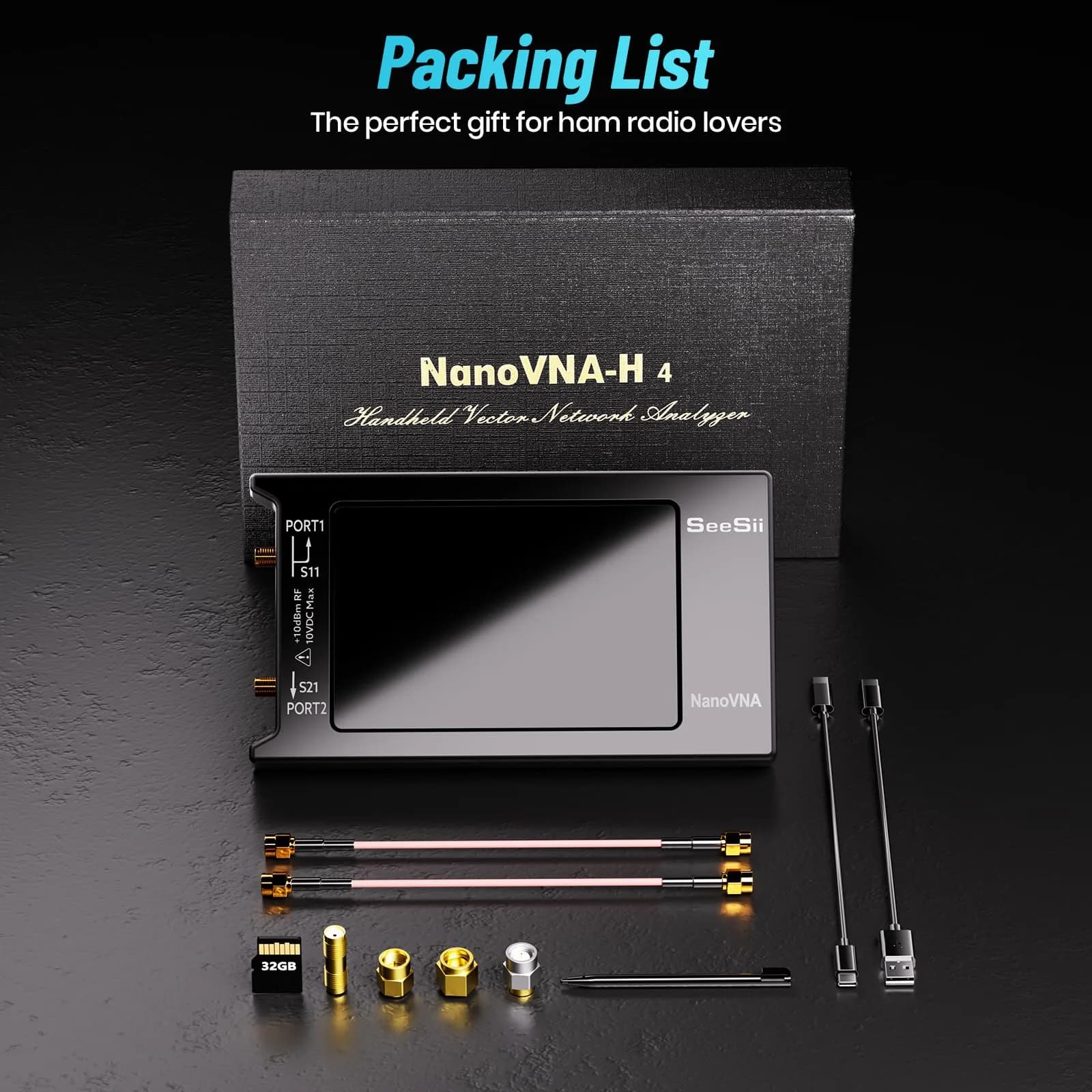 Seesii NanoVNA-H4 Vector Network Analyzer 1.5GHz 4" Touchscreen | Measures SWR, Phase, Smith Chart - view 9