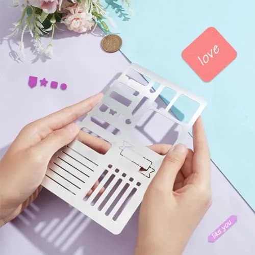 INFUNLY Metal Journal Stencil 17.7cm x 10.1cm (4"x7") | DIY Scrapbook & Planner Art Template thumbnail 3