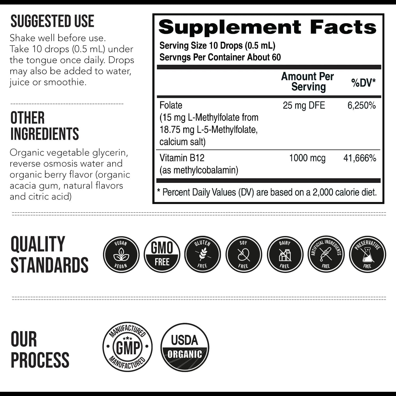 Triquetra Health L-Methylfolate 15mg Vitamin B9 & B12 Liquid 30ml (1 Fl Oz) | Active Folate for Mood & Cognition - view 6