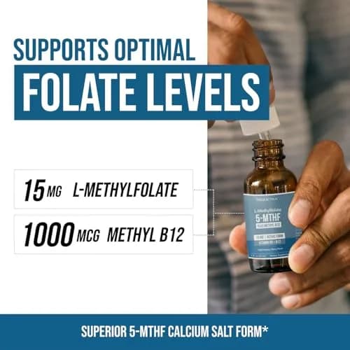 Triquetra Health L-Methylfolate 15mg Vitamin B9 & B12 Liquid 30ml (1 Fl Oz) | Active Folate for Mood & Cognition thumbnail 3