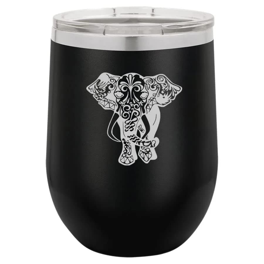 MIP 12 oz Drinking Cup | Double Wall Vacuum Insulated Stainless Steel Travel Mug with Lid — Black