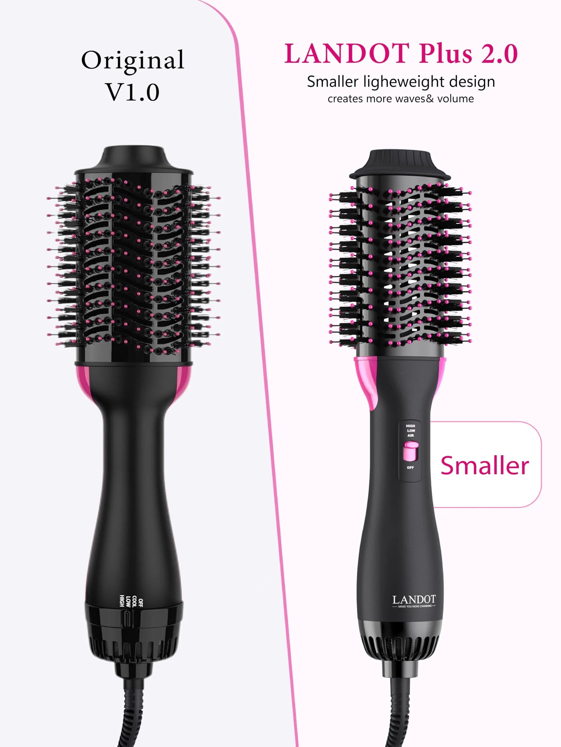 LANDOT Hot Air Brush 60mm Oval Barrel for Volumizing Smooth Blowouts | Ionic Anti-Frizz - view 5