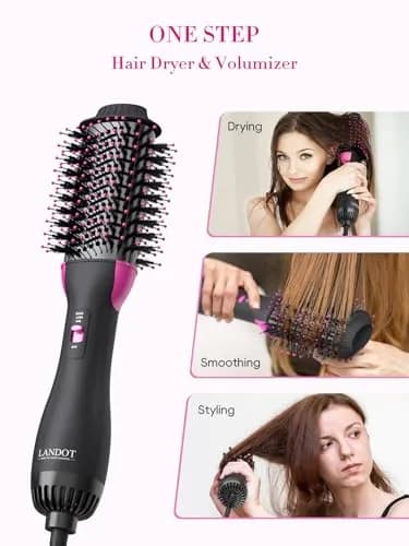 LANDOT Hot Air Brush 60mm Oval Barrel for Volumizing Smooth Blowouts | Ionic Anti-Frizz thumbnail 6