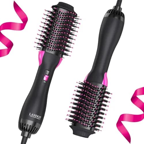 LANDOT Hot Air Brush 60mm Oval Barrel for Volumizing Smooth Blowouts | Ionic Anti-Frizz thumbnail 1