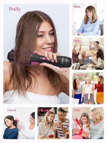 LANDOT Hot Air Brush 60mm Oval Barrel for Volumizing Smooth Blowouts | Ionic Anti-Frizz thumbnail 8