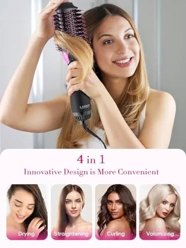 LANDOT Hot Air Brush 60mm Oval Barrel for Volumizing Smooth Blowouts | Ionic Anti-Frizz thumbnail 2