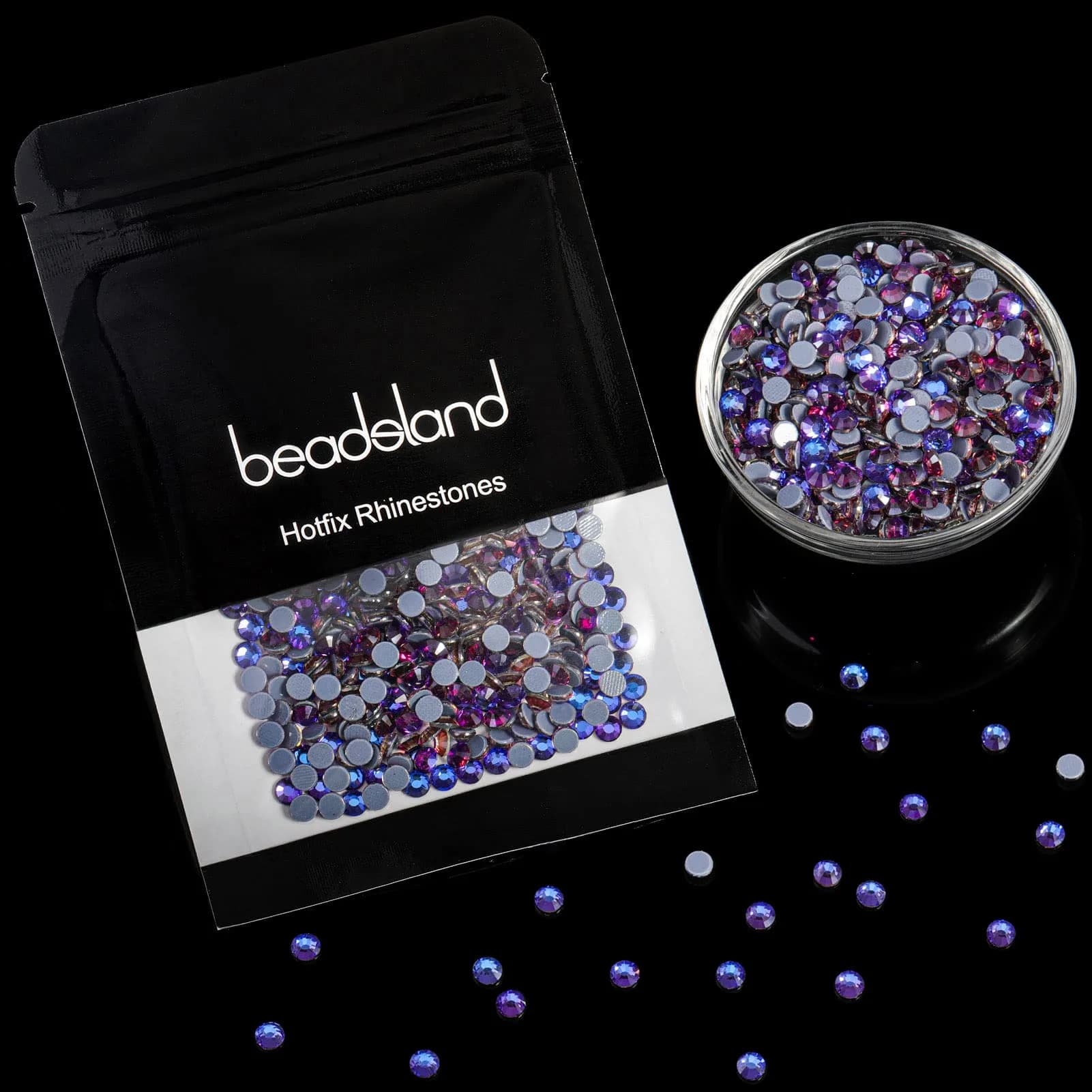 BEADSLAND Purple Velvet Hotfix Rhinestones SS16 (1440pcs, 3.8-4.0mm) | Bulk Glass Crystal Embellishments for Crafts - view 5