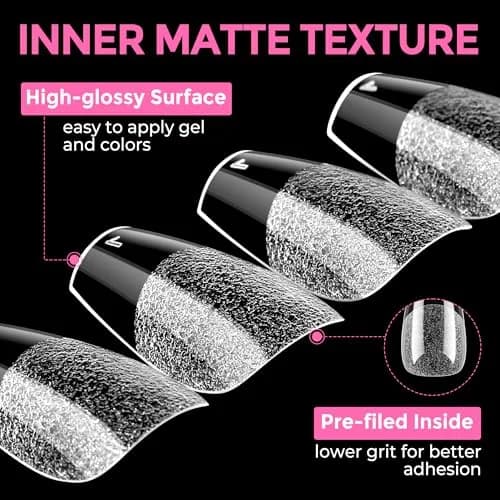 UNA GELLA Short Coffin Nail Tips 216pcs/12 Sizes | Soft Gel Tips for DIY Manicure thumbnail 7