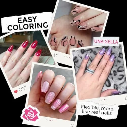 UNA GELLA Short Coffin Nail Tips 216pcs/12 Sizes | Soft Gel Tips for DIY Manicure thumbnail 3