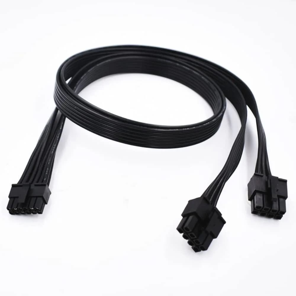 lilila-ree 12 Pin GPU Power Adapter Cable for EVGA & Seasonic PSUs | Mini 12 Pin to 2x 8 Pin (6+2) PCIe, 30cm — 12 inches