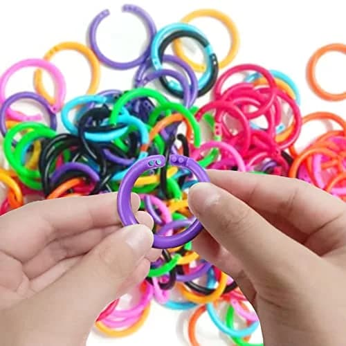 TYMXGHF 160 PCS Plastic Loose Leaf Binder Rings 28mm (1.1 inch) | Colorful Mixed DIY Keychain Ring Clips for Paper & Cards thumbnail 4