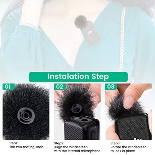 YEAOI 2-Pack Furry Windscreen Wind Muff for DJI Mic Lavalier Microphone | Reduces Wind Noise thumbnail 5