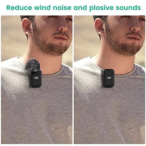 YEAOI 2-Pack Furry Windscreen Wind Muff for DJI Mic Lavalier Microphone | Reduces Wind Noise thumbnail 3