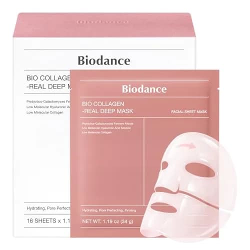 BIODANCE Bio-Collagen Real Deep Mask 34g (1.19oz) x 16ea | Overnight Hydrogel Face Mask for Hydration, Pore Minimizing, and Elasticity - main product image