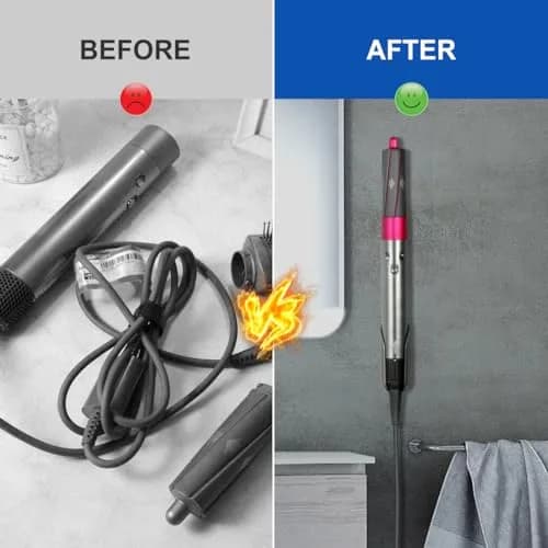 LANMU Gray Wall Mount Holder for Dyson Airwrap/Airstrait Styler | Organizer Stand for Home Bathroom thumbnail 6