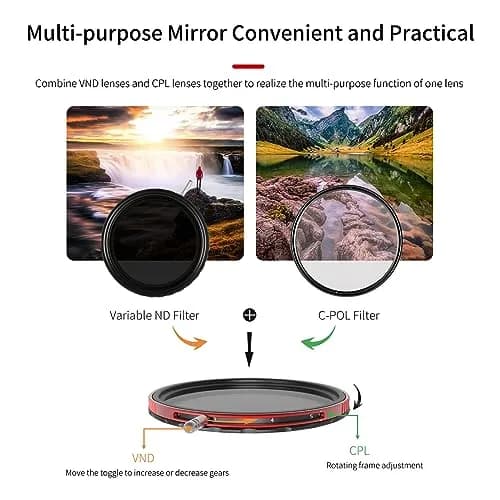 Haida 72mm PRO II 2-in-1 CPL + VND Filter (3-7 Stops) | Multi-Coated Nano-Coating Polarizer & Variable ND thumbnail 3