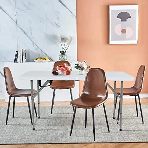 Pazidom 4FT Folding Table, Height Adjustable, Heavy Duty Plastic, 330LBS Capacity | Portable & Fold-in-Half thumbnail 8
