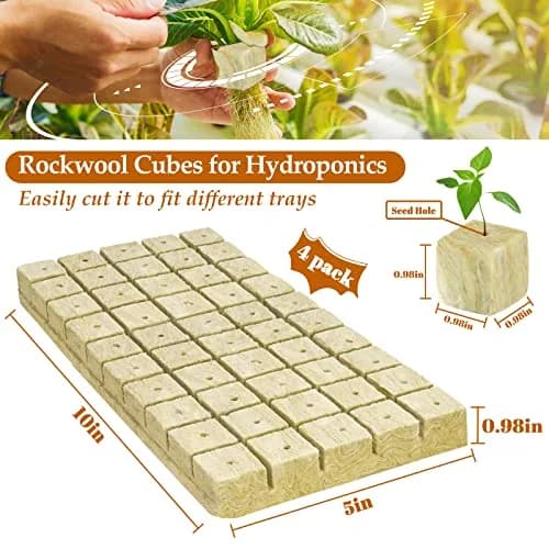 Legigo 200 Rockwool Cubes Seed Starter Plugs 1 Inch | Hydroponics & Soilless Cultivation thumbnail 2
