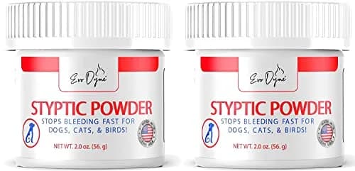 Evo Dyne Styptic Powder 2-Pack 2 oz (56g) for Dogs, Cats & Birds | Fast Bleeding Stop for Pet Nail Trims thumbnail 1