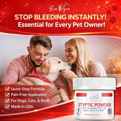 Evo Dyne Styptic Powder 3-Pack 6 oz (170g) for Dogs, Cats & Birds | Fast Bleeding Stop for Grooming Accidents thumbnail 6