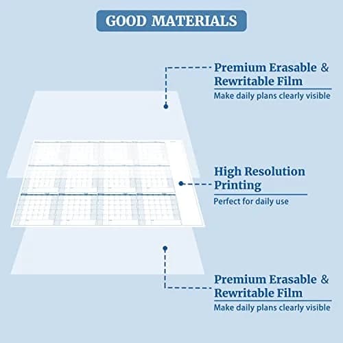 BooQool Large Dry Erase Calendar 37" x 57.9" | Yearly Wall Planner with Notes Section thumbnail 6