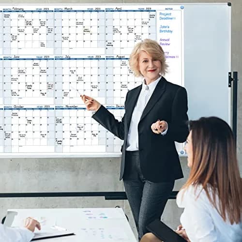 BooQool Large Dry Erase Calendar 37" x 57.9" | Yearly Wall Planner with Notes Section thumbnail 2
