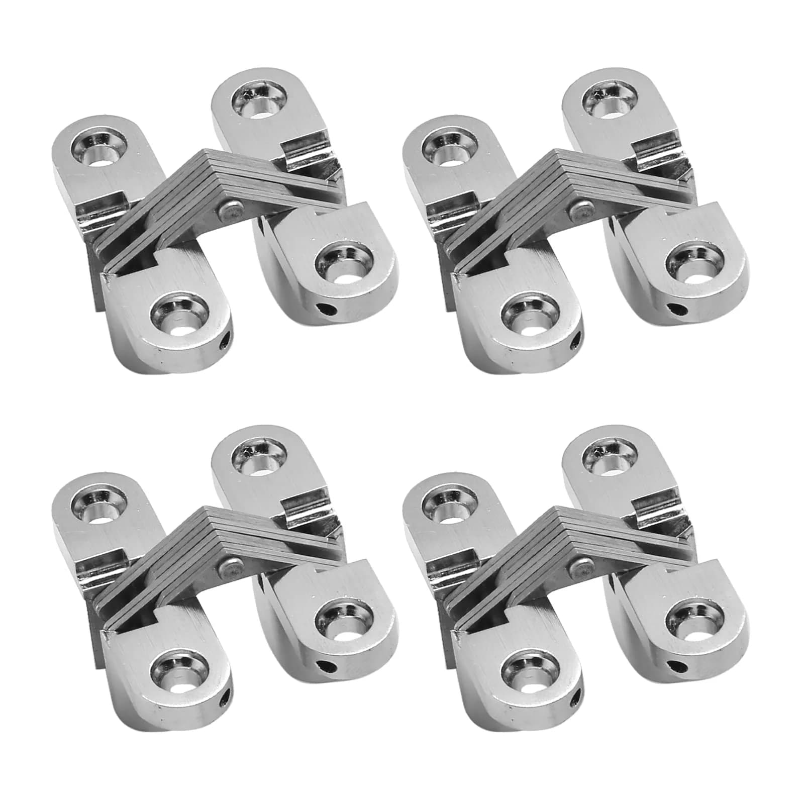 Rierdge 1-3/4" Hidden Hinge Stainless Steel 180 Degree | Frameless Concealed Door Hinge (44mm, 4pcs) — 44.5 mm, 4 PCS