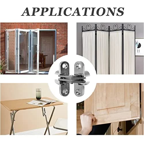 Rierdge 1-3/4" Hidden Hinge Stainless Steel 180 Degree | Frameless Concealed Door Hinge (44mm, 4pcs) thumbnail 5