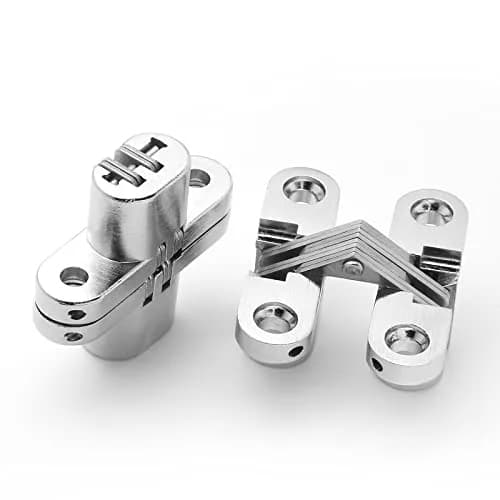 Rierdge 1-3/4" Hidden Hinge Stainless Steel 180 Degree | Frameless Concealed Door Hinge (44mm, 4pcs) thumbnail 6