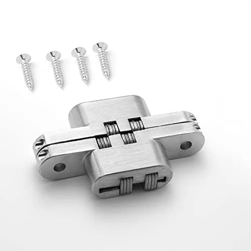 Rierdge Hidden Gate Hinge 2-3/8" Stainless Steel | 180° Invisible Cross Hinge for Frameless Cabinets thumbnail 4