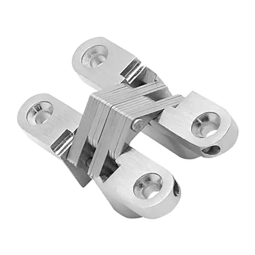 Rierdge Hidden Gate Hinge 2-3/8" Stainless Steel | 180° Invisible Cross Hinge for Frameless Cabinets thumbnail 2