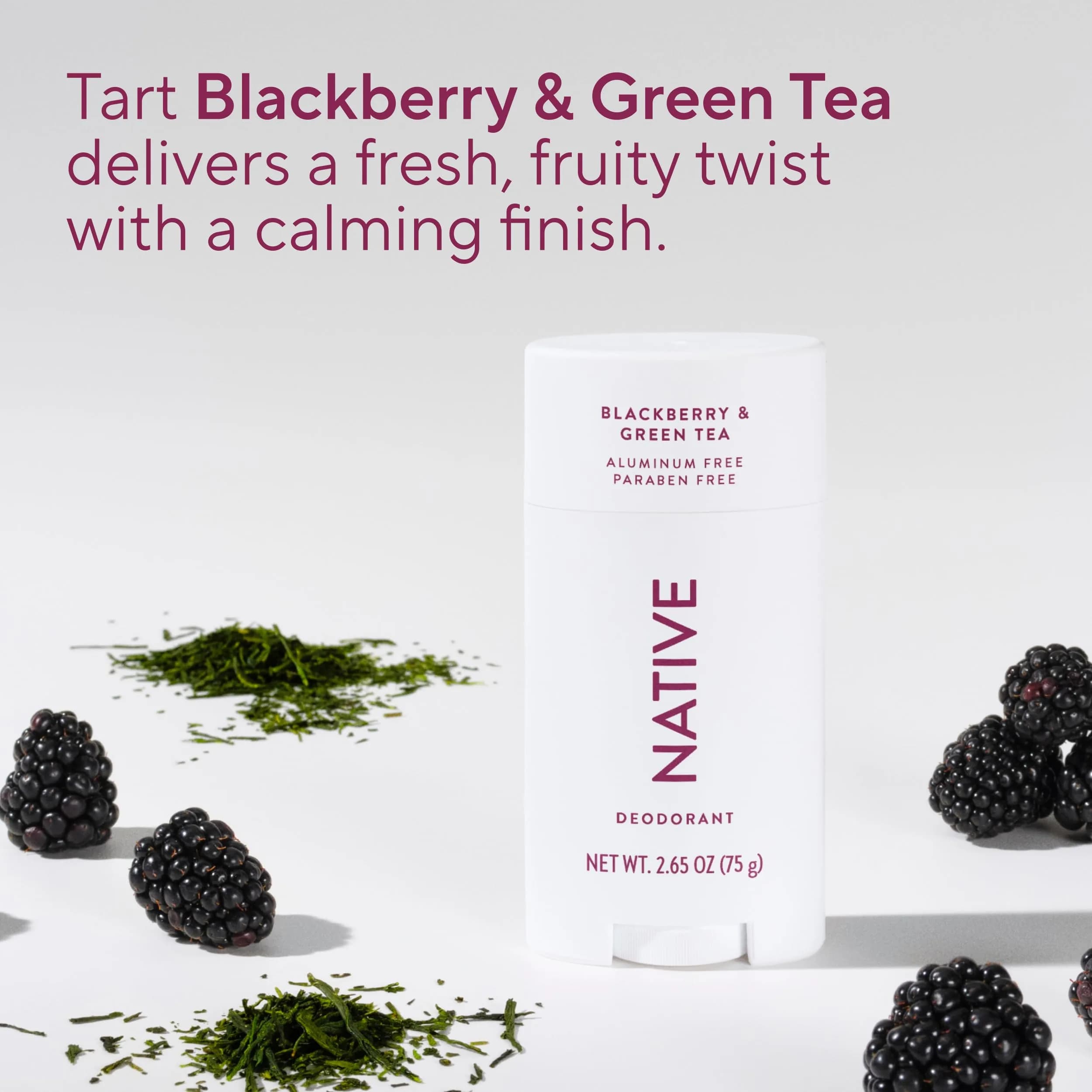 Native Blackberry & Green Tea Deodorant Stick 77g (2.65oz) | 72-Hour Odor Control - view 4