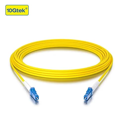 10Gtek Simplex Fiber Patch Cable - LC to LC Single-Mode Fiber Optic, 25m (82-ft), Yellow | High-Speed Data Transfer thumbnail 2