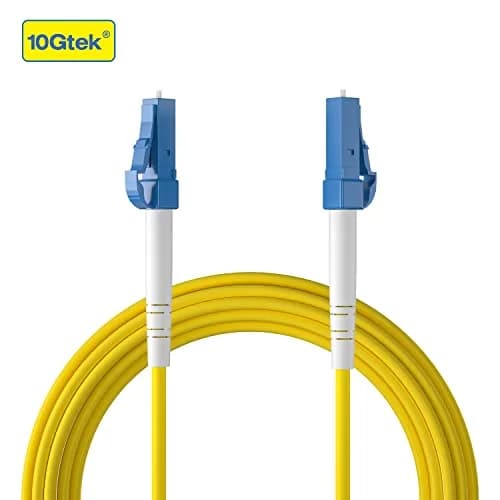 10Gtek Simplex Fiber Patch Cable - LC to LC Single-Mode Fiber Optic, 25m (82-ft), Yellow | High-Speed Data Transfer thumbnail 3