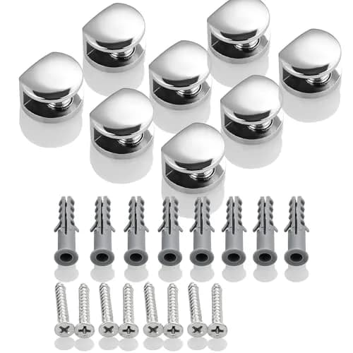 SAYAYO Glass Shelf Brackets Adjustable for 5-8 mm | Durable Zinc Alloy Support thumbnail 9