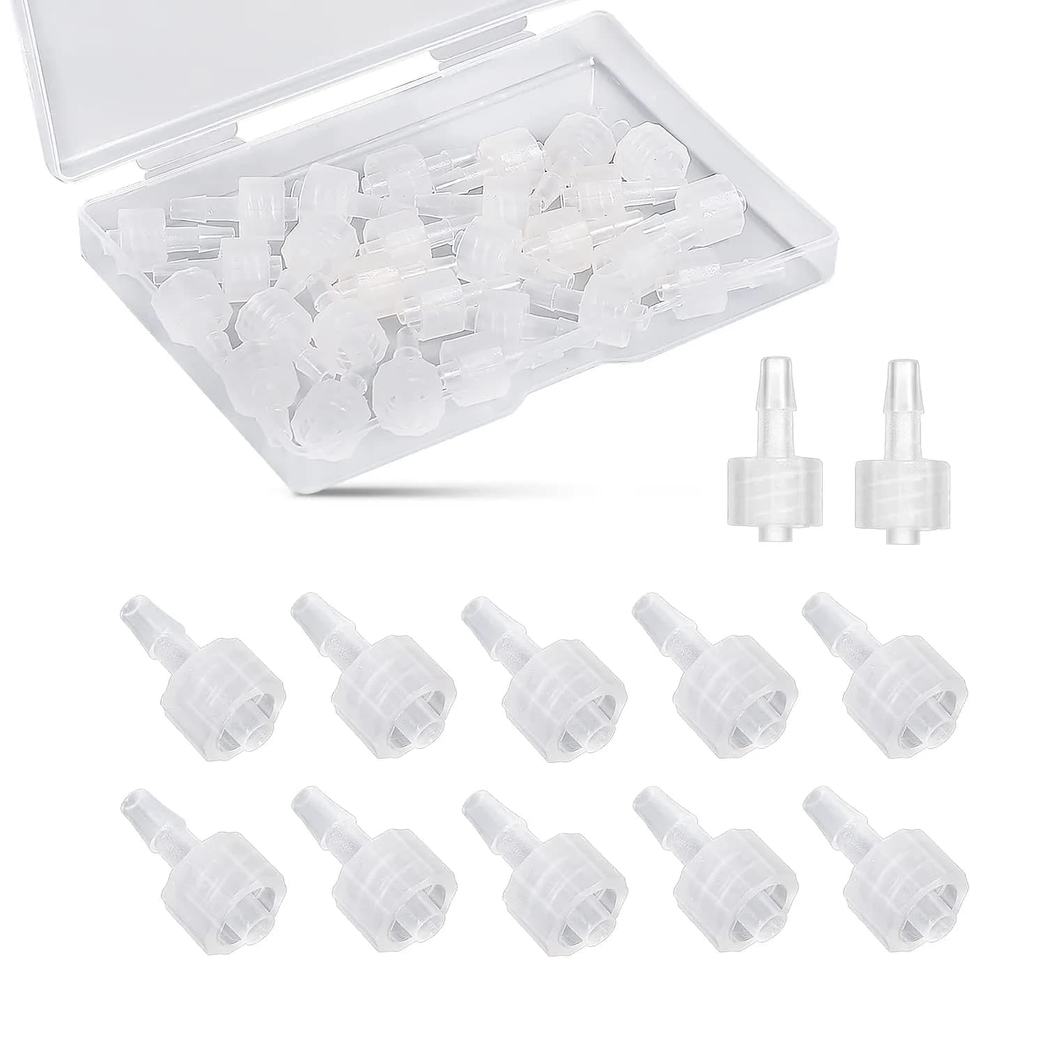 AIEX Luer Lock Syringe Connector Set 30pcs | Clear Polypropylene Adapters for Secure Lab Connections - main product image