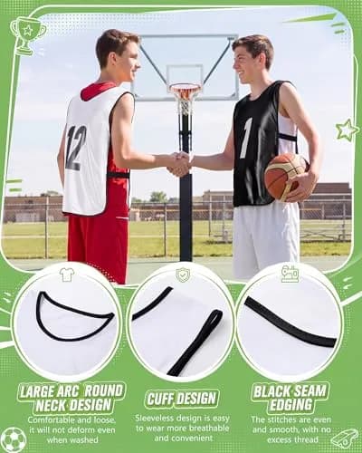 Yahenda 24 Pcs Soccer Pinnies Numbered Vests Large | Reversible Team Practice Jerseys thumbnail 4
