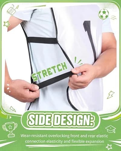 Yahenda 24 Pcs Soccer Pinnies Numbered Vests Large | Reversible Team Practice Jerseys thumbnail 5