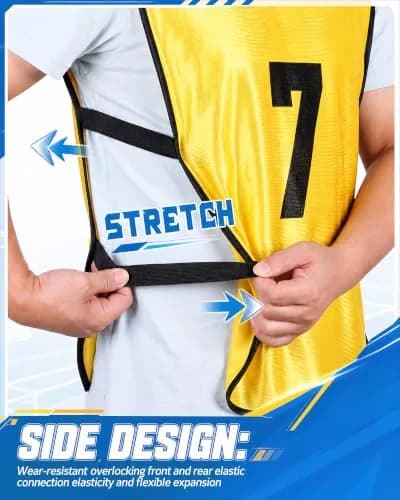 Yahenda 24 Pcs Soccer Pinnies Numbered Vests Large | Reversible Team Jerseys for Sports thumbnail 3